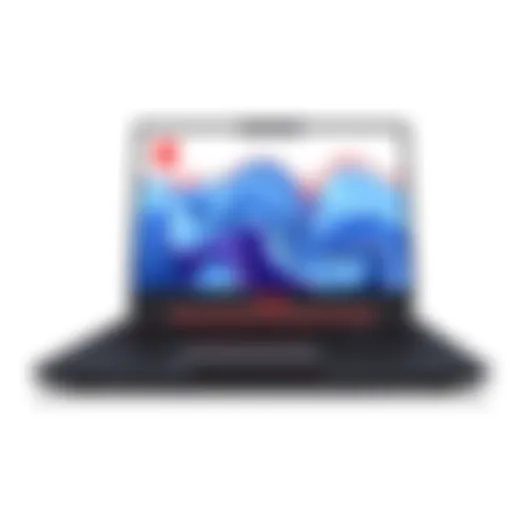 Front view of an MSI gaming laptop showcasing its sleek design