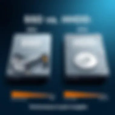 Visual comparison of SSD and traditional HDD performance