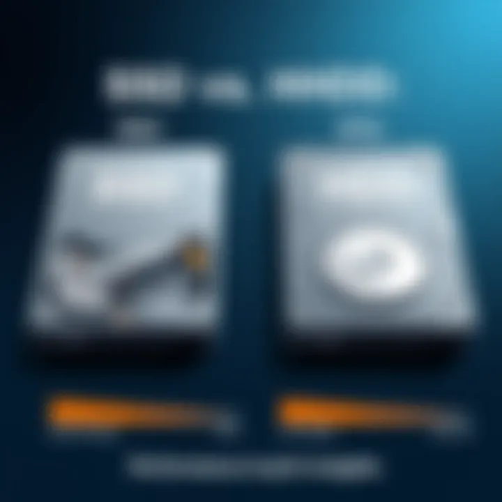 Visual comparison of SSD and traditional HDD performance