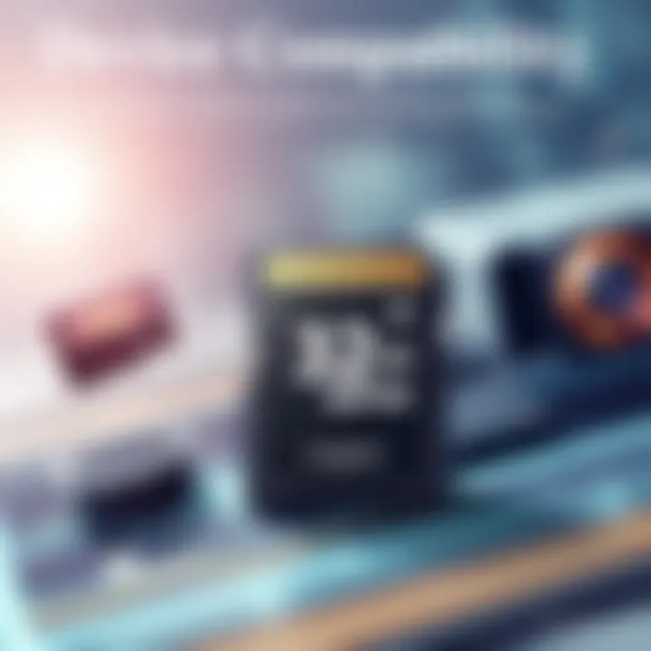 Device Compatibility Insights Illustration highlighting compatibility with various devices for the 32 gig micro SD memory card.