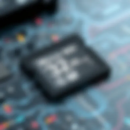 Detailed depiction of a 32 gig micro SD memory card showcasing its design and features.