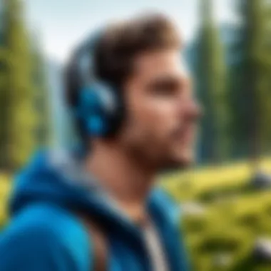 A person enjoying music with high-quality Bluetooth headphones in a peaceful setting.