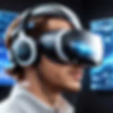 Future Horizons: Advancements Shaping VR Technology Futuristic concept of virtual reality advancements