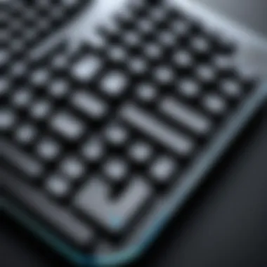 A close-up view of a compact mechanical keyboard showcasing its key design and layout.