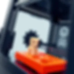 A close-up view of a low-end 3D printer showcasing its features