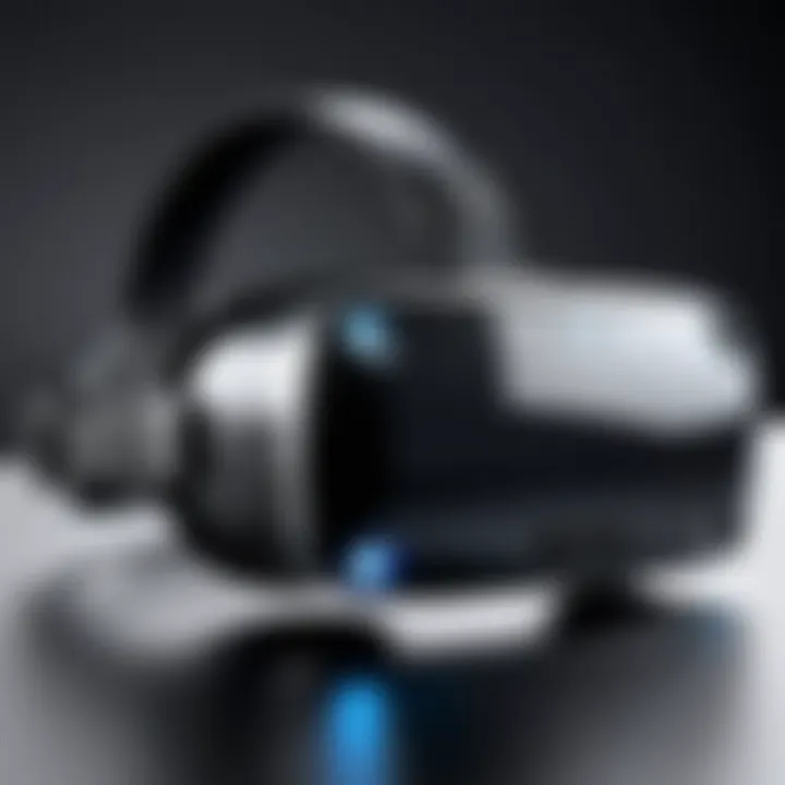 Close-up view of the VR headset showcasing its sleek design