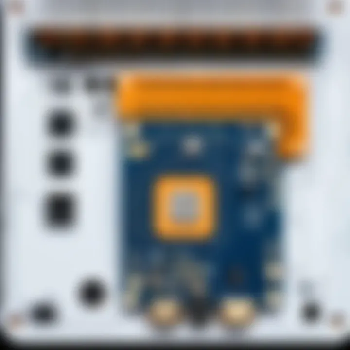 Close-up of the Orange Pi computer showcasing its hardware