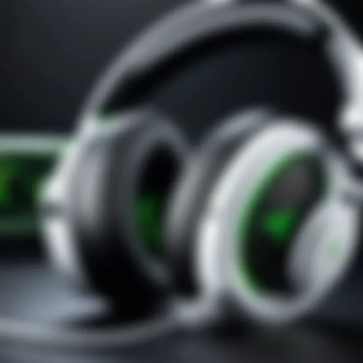 Close-up of Razer White Headset's ear cushions