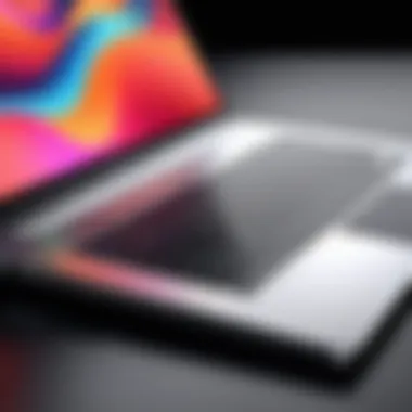 Close-up of an Apple laptop showcasing its sleek design and display.