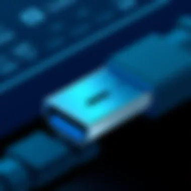 Versatile USB-C Connection Close-up of USB-C connection demonstrating its versatility