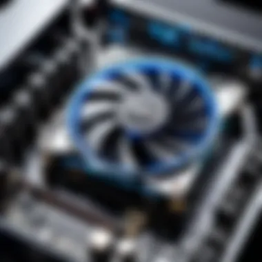 Close-up of gaming PC components emphasizing performance parts.