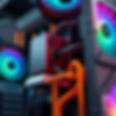 Advanced Cooling Mechanism in Gaming Towers Close-up of gaming tower's cooling system