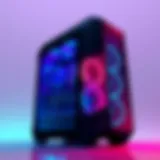Stylish gaming tower showcasing RGB lighting