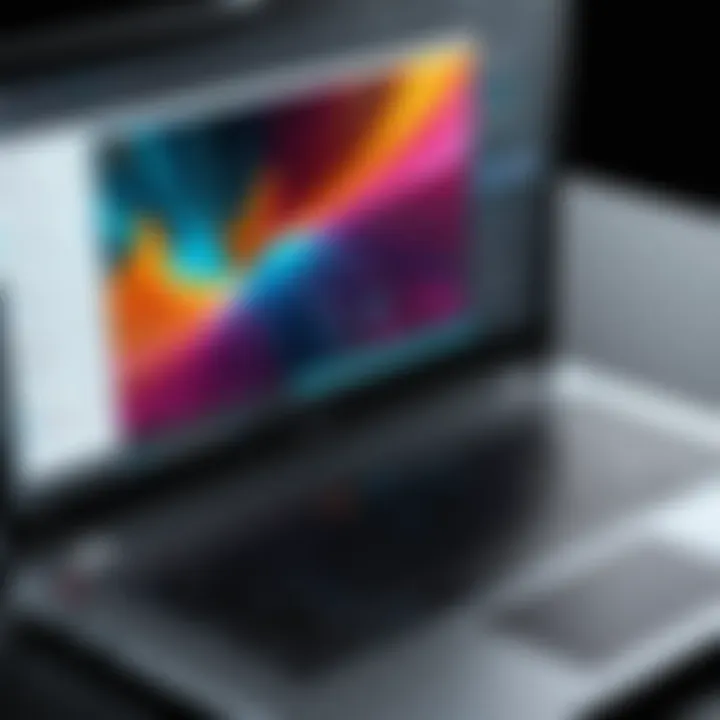 Close-up of high-resolution laptop display