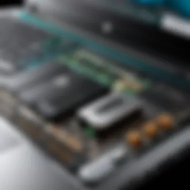 Close-up of HP Pavilion laptop ports and connectivity options