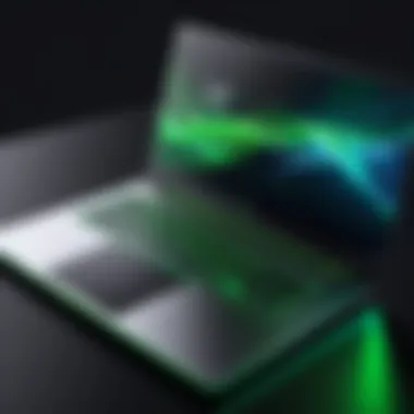 A sleek Razer laptop showcasing its vibrant display and stylish design