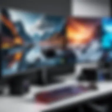 Advanced Gaming Setup Gaming setup with multiple monitors showcasing graphics performance