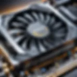 High-performance gaming graphics card showcasing advanced cooling technology