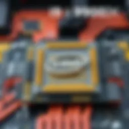 Intel i9 9900K processor close-up view showcasing architecture.