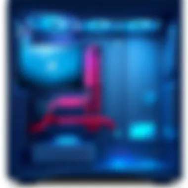 Interior view of an ITX gaming case highlighting cooling solutions and component arrangement