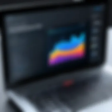 Performance metrics displayed on a laptop