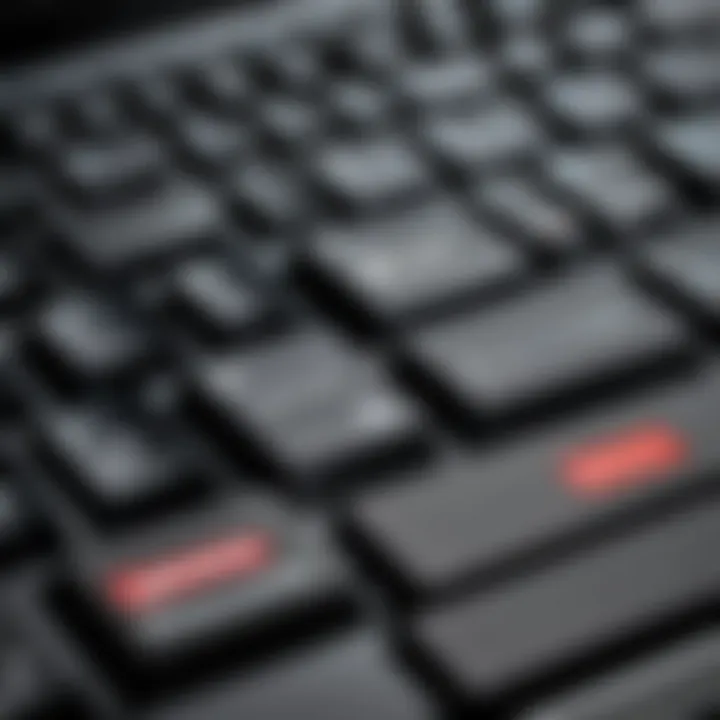 Close-up of the Lenovo ThinkPad keyboard