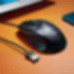 Sleek design of Logitech cordless optical mouse showcasing its ergonomic features