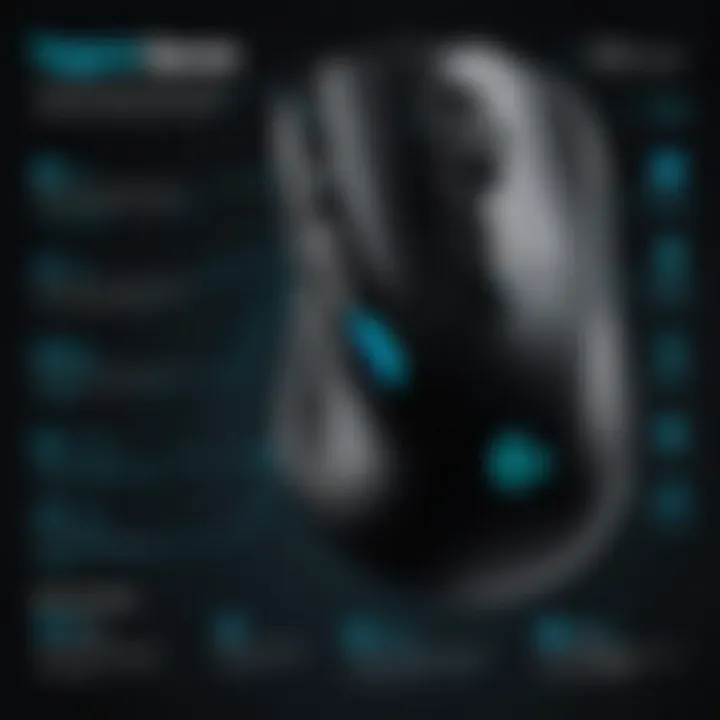 Technical specifications of the Logitech G Pro Wireless highlighted in a graphic