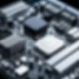 An intricate layout of PC components showcasing their arrangement