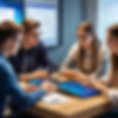 Collaboration on Savings Strategies A group of students discussing savings strategies