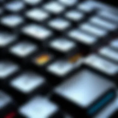 Close-up of backlit keys on a mechanical keyboard