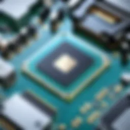 Illustration of laptop components highlighting processor and memory