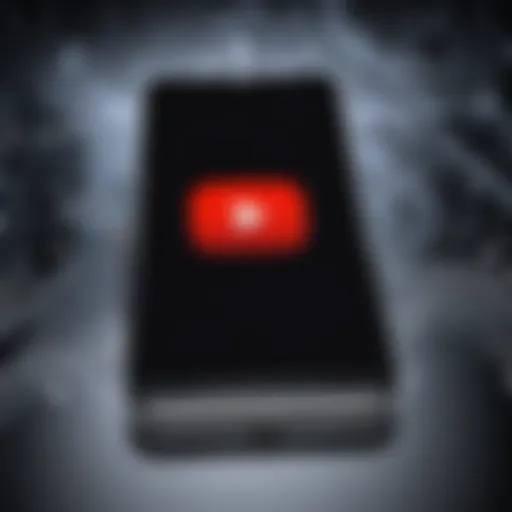 Creative illustration of mobile phone with YouTube logo