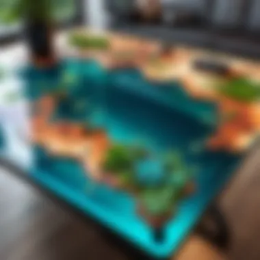 Epoxy Gaming Table with Nature-inspired Elements