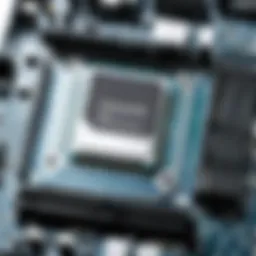 Detailed view of a budget Intel motherboard highlighting its ports and slots