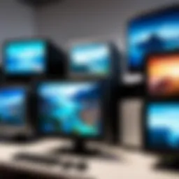 Diverse selection of pre-owned monitors on display
