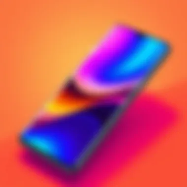 Display of the One Plus gaming phone highlighting its vibrant screen colors