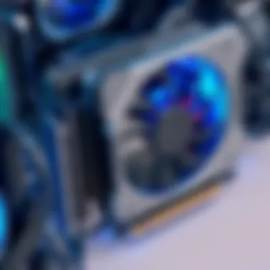 Close-up of a GPU showcasing advanced cooling features