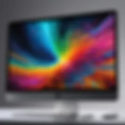 High-resolution monitor displaying vibrant graphics for MacBook Pro
