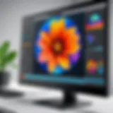 Monitor showcasing vibrant color accuracy for CAD