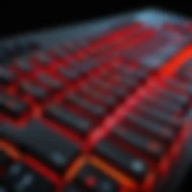 Close-Up of Redragon Keyboard Backlit Keys