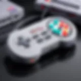 Retro Gaming Controller on SNES Console