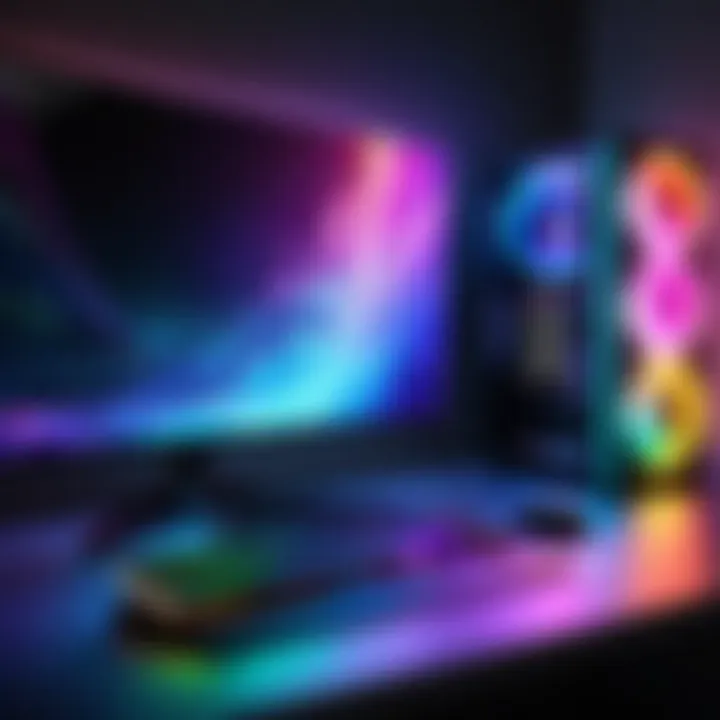 RGB lighting effects on gaming PC