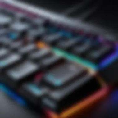 RGB lighting effects on TKL gaming keyboard