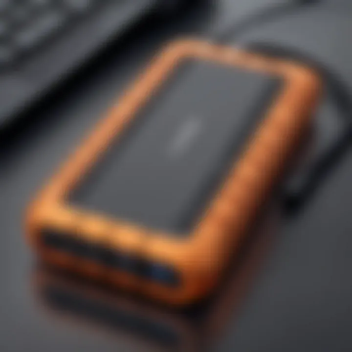 Rugged exterior of the Lacie Thunderbolt SSD