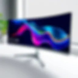 Samsung 27 inch curved monitor showcasing its elegant design
