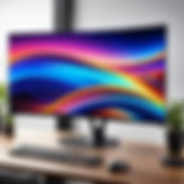 Samsung Curved Monitor showcasing Quantum Dot Technology