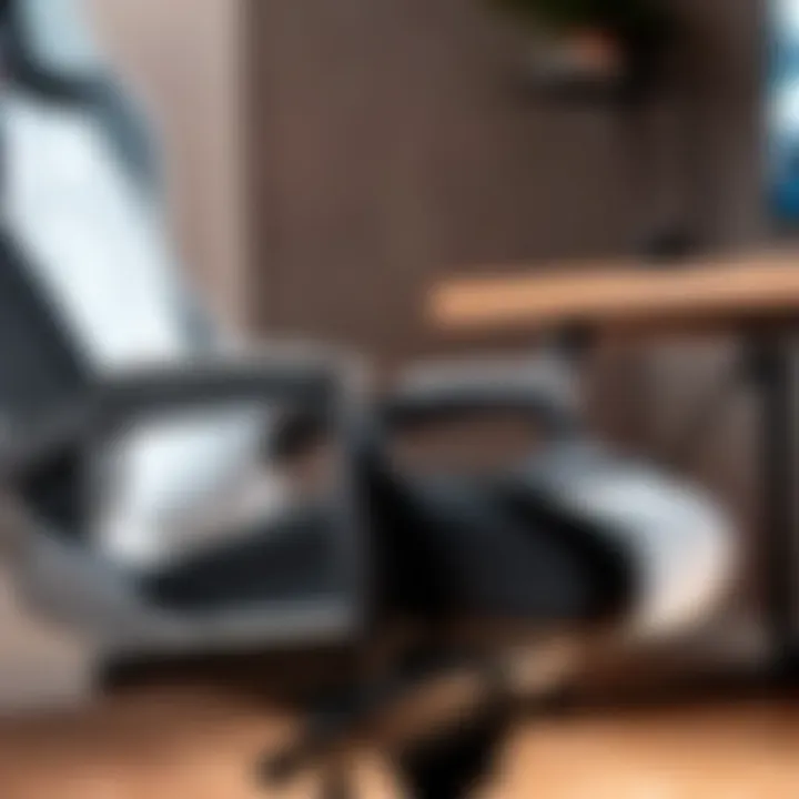 Close-up of Secretlab Omega Stealth gaming chair's ergonomic design