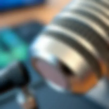 Close-Up of Microphone Features Close-up of microphone features