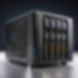 A powerful NAS device with multiple bays for storage capabilities